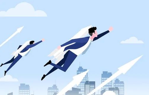 向上拼搏一飞冲天插画海报图片