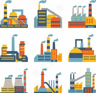 矢量工业生产工厂图形图片