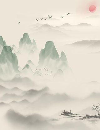 古风山水海报图片