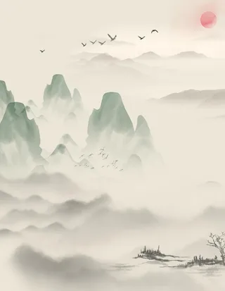 古风山水海报图片