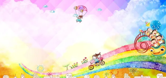 幼儿园展板图片(3937x1968)psd模版下载