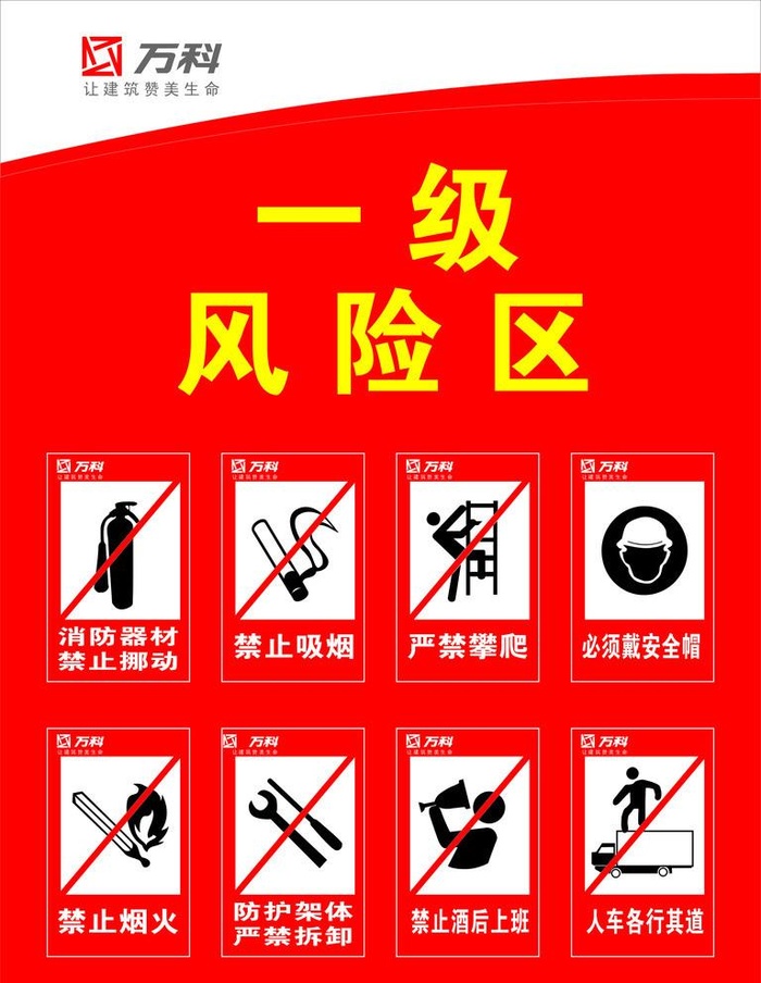一级风险区图片cdr矢量模版下载