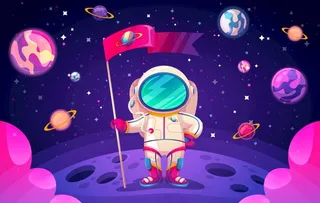 卡通宇航员 太空图片