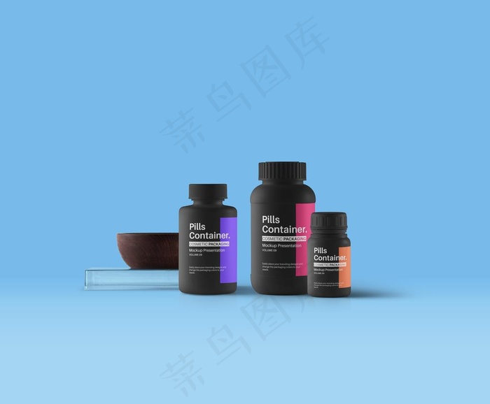 保健品瓶样机图片psd模版下载
