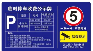 矢量停车场收费公示图片