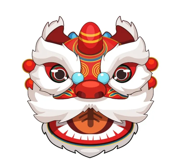 舞狮 狮子头图片ai矢量模版下载