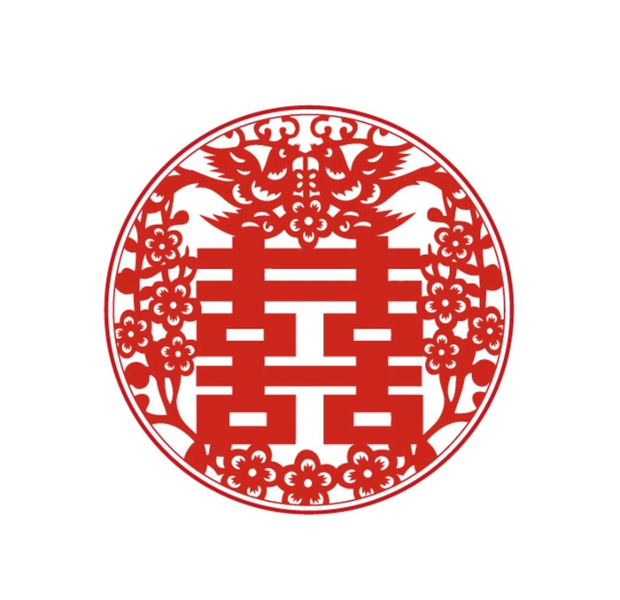 中式梅花喜鹊喜字图片