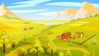 手绘风景插画图片