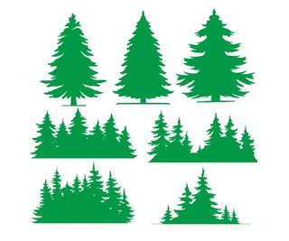 树木矢量剪影图片