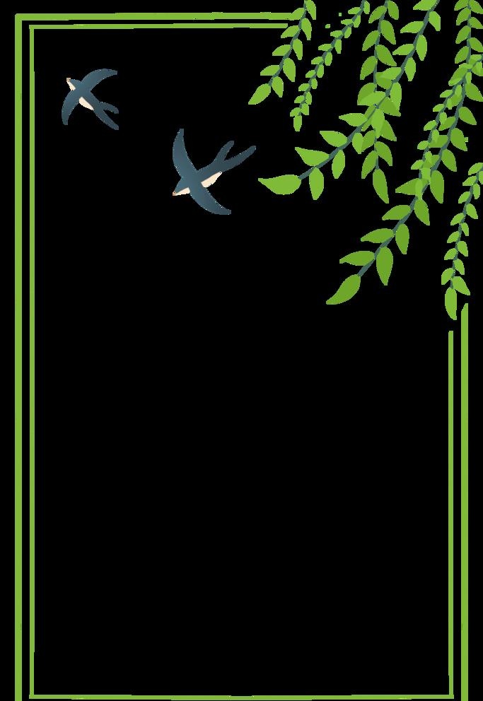 春天绿色植物边框图片