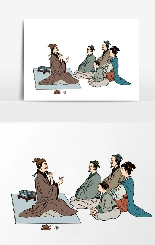 中国风古代教书元素图片(3072x4620)psd模版下载