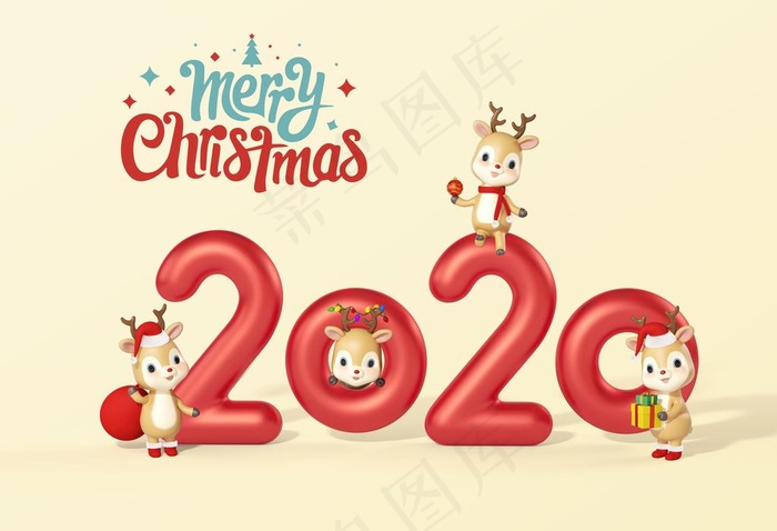 2020年圣诞立体海报图片