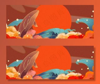 中国风国潮背景插画图片