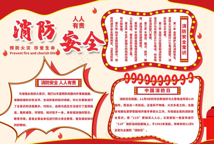 消防安全图片psd模版下载
