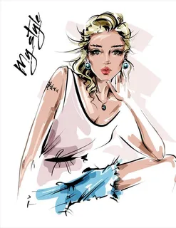 手绘时装模特图片