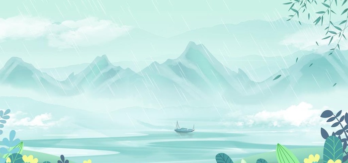 小清新绿色山水背景图片(4724x2362)psd模版下载
