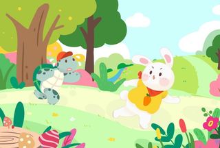 童话故事龟兔赛跑儿童插画绘本图片