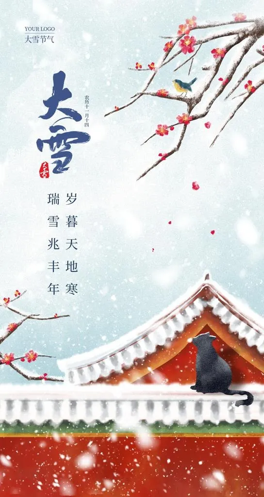 大雪海报素材图片(1242x2208)psd模版下载