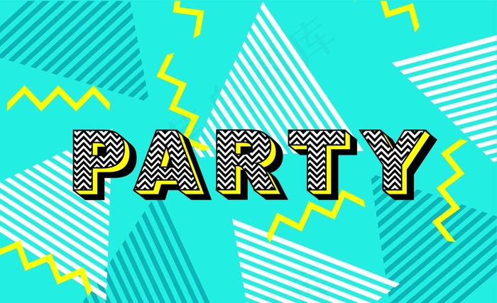 清新几何三角形条纹涂鸦图片