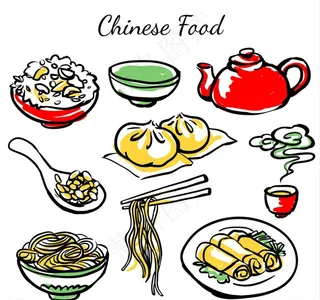 手绘美味食物素材图片