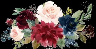 水彩花 免扣PNG图片