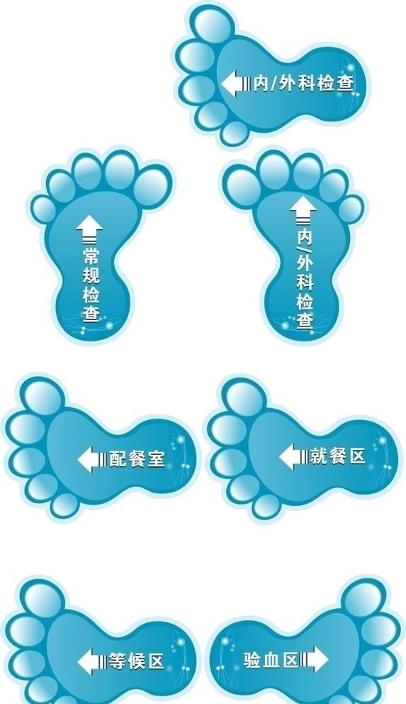 脚丫指示牌图片cdr矢量模版下载