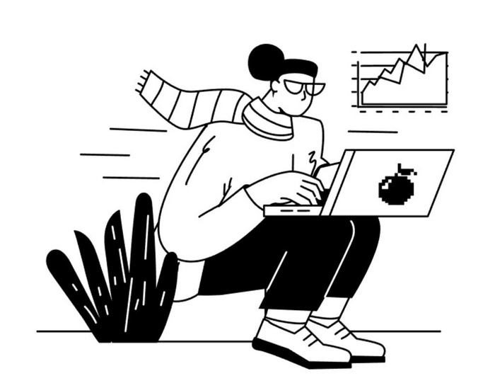 黑白插图矢量线稿ppt背景元素图片