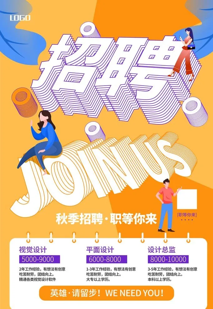 招聘海报图片(3543x5315)psd模版下载
