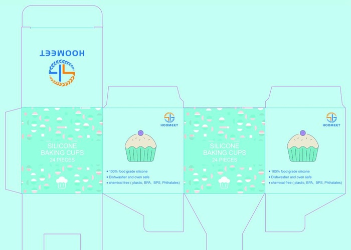 蛋糕甜品包装盒展开图图片