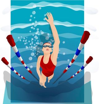 游泳矢量人物图片