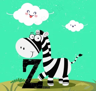 卡通斑马图片