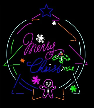 雪人 圣诞 霓虹灯图片