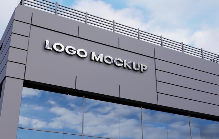 商业建筑外立面顶样机LOGO图片