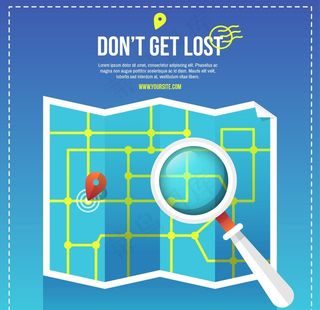 卡通地图定位图片