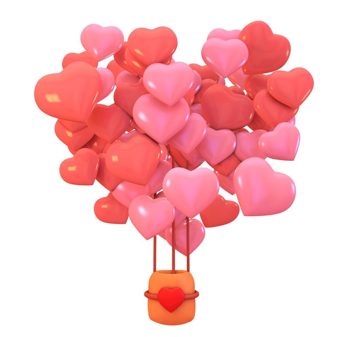 红色爱心气球素材图片