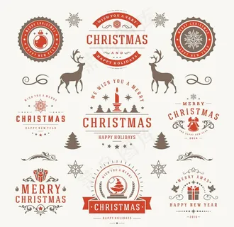 线条圣诞元素图片