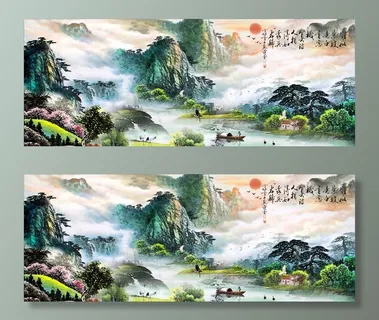 水墨山水背景图片 水墨山水背景图片