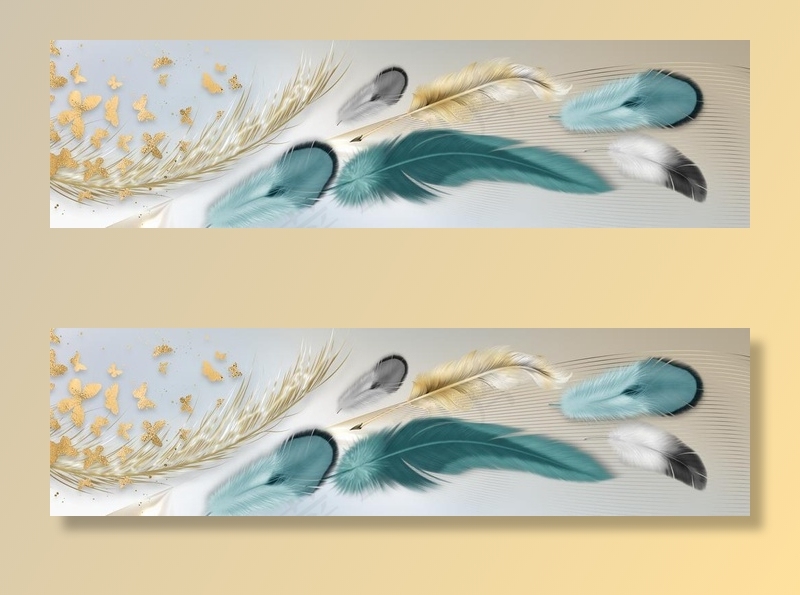 羽毛装饰画图片(5906x1772)