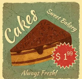 复古蛋糕海报素材图片
