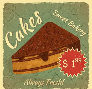 复古蛋糕海报素材图片