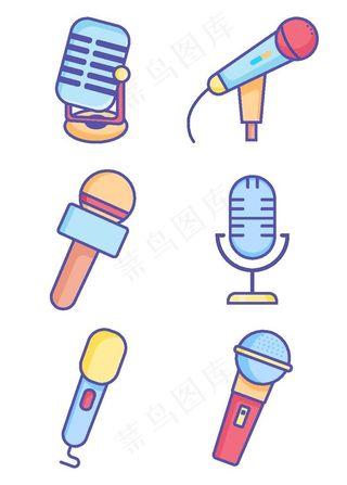 卡通插画话筒图片