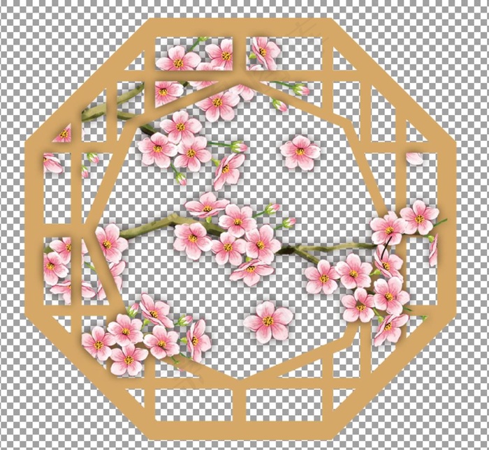 中式花格图片psd模版下载