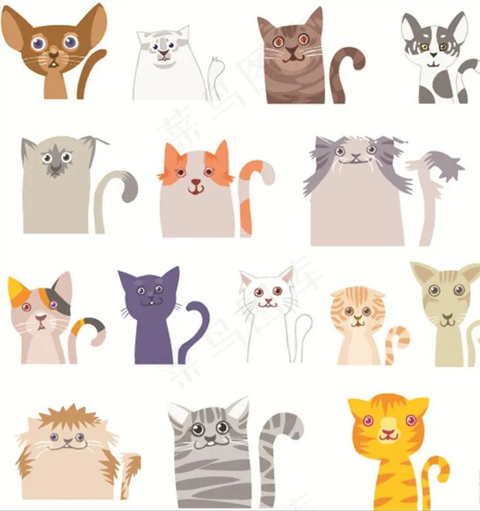 小猫图片ai矢量模版下载