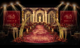 欧式拱门泡雕婚礼图片