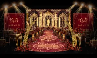 欧式拱门泡雕婚礼图片