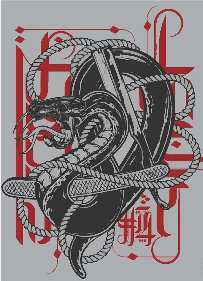 蛇蛟龙图片ai矢量模版下载