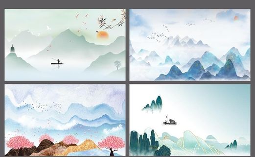 新中式水墨画图片