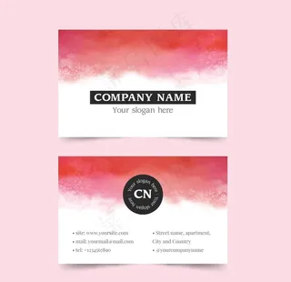水彩晕染名片模板图片