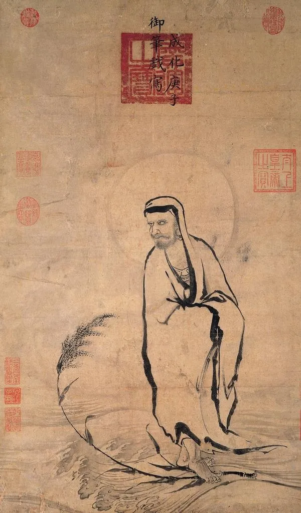 达摩一苇渡江图图片