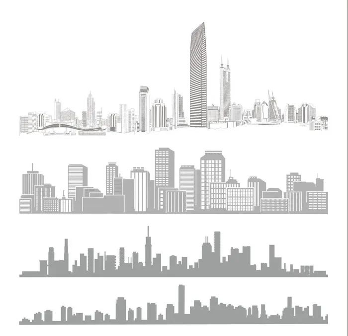 城市剪影图片cdr矢量模版下载